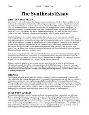 what are synthesis essays? what if we could use synthesis essays to bridge the gap between art and science?